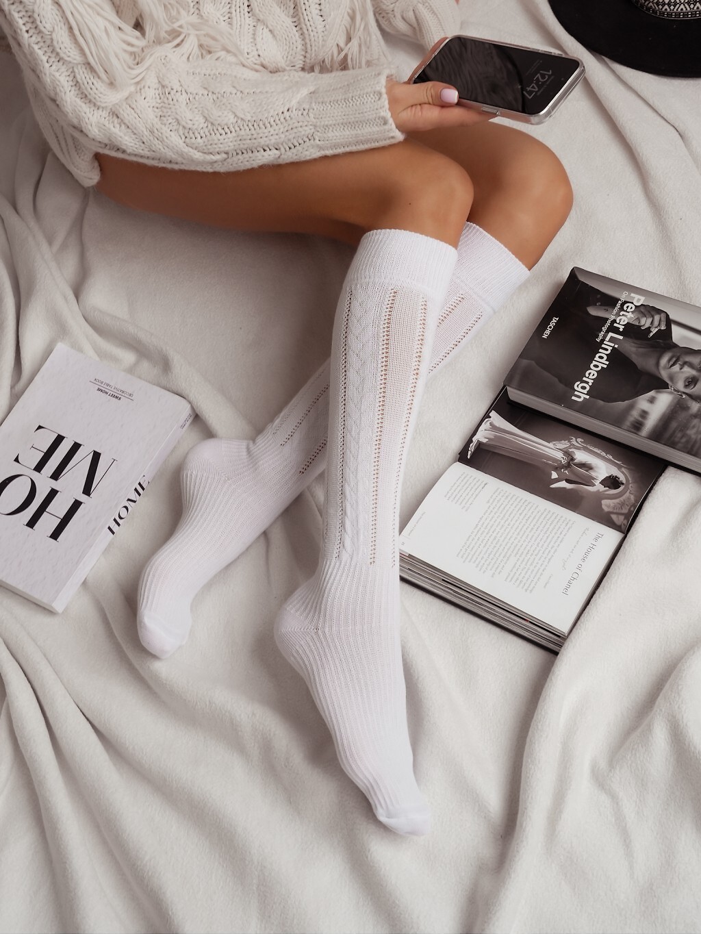 Podkolienky Milena Wark 0330 37-41 Veľkosť: 37-41, Barva: biela