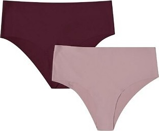 Sada 2 bezšvových nohavičiek Henderson Ladies Feliz 42584 Feliz A'2 S-2XL Veľkosť: M, Barva: vínová/púdrová
