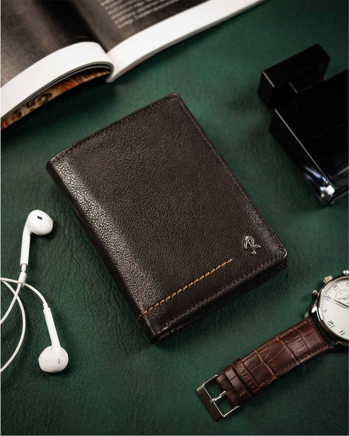 Rovicky tmavohnedá peňaženka s decentným logom značky L239 N4-CMC Veľkosť: ONE SIZE