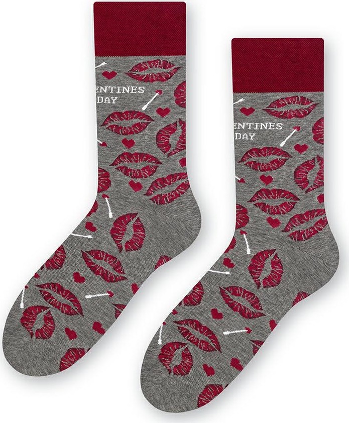 Sivé pánske ponožky s pusinkami Art.136 KL053, GRAY Veľkosť: 44/46