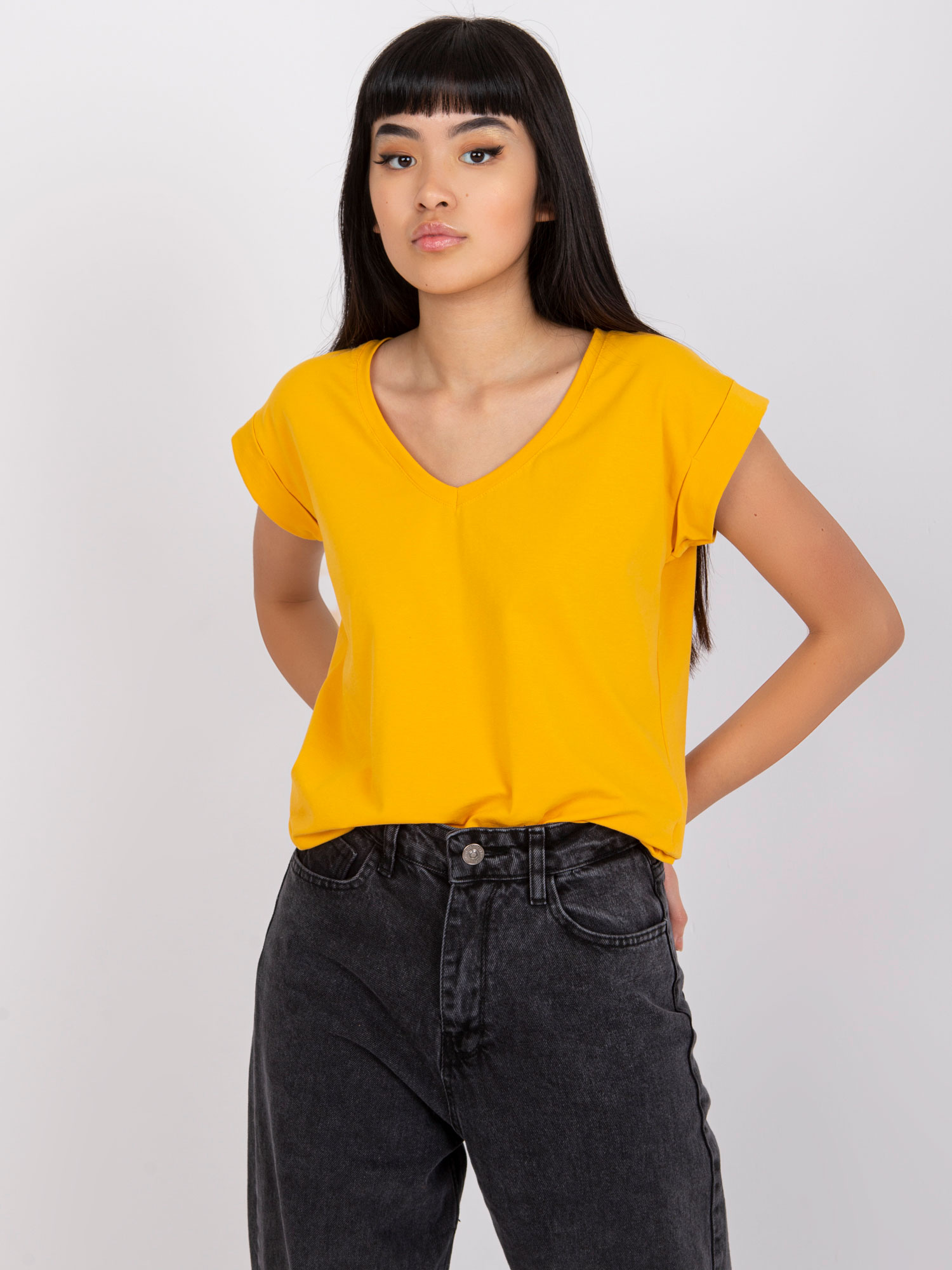 Svetlo oranžové basic tričko Atlanta s krátkym rukávom RV-TS-7543.12X-light orange Veľkosť: L