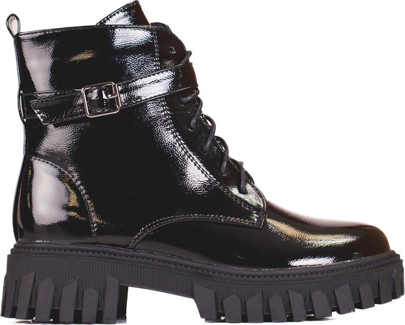 Dámske čierne lakované workery GD-FL2045B Veľkosť: 36