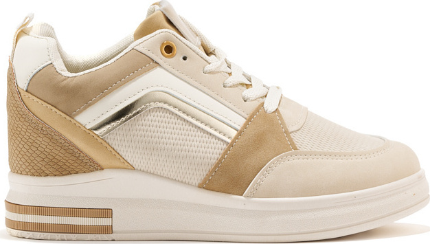 Dámske béžové sneakersy s ukrytým klinom R15BE Veľkosť: 38