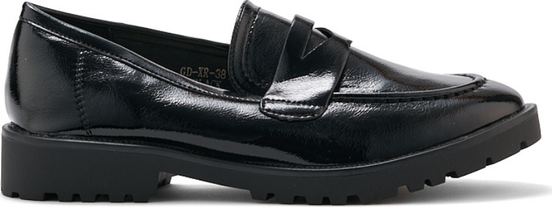 Lakované čierne mokasíny GD-XR-381A-B Veľkosť: 36