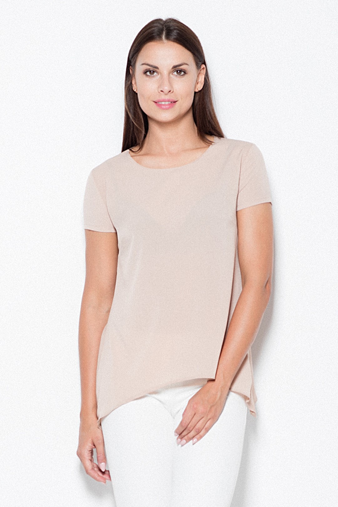 Rozšírené béžové tričko VT084 Beige Veľkosť: M