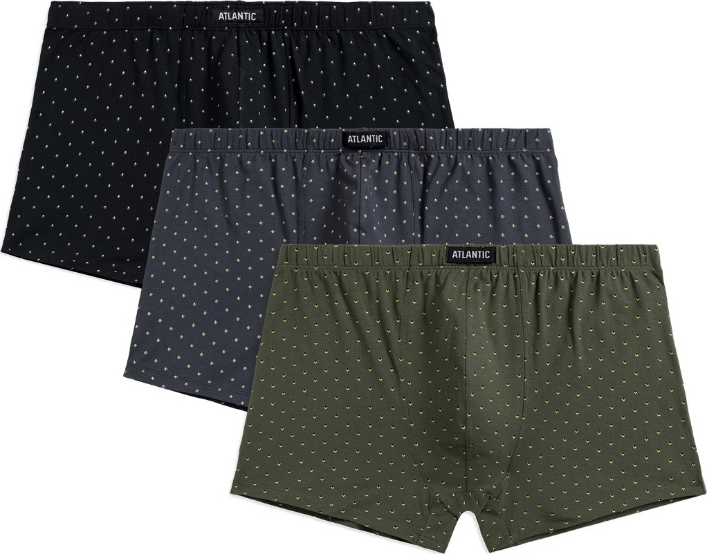 Sada 3 boxeriek Atlantic Paul 3MH-192 A'3 M-XL Veľkosť: L, Barva: Khaki