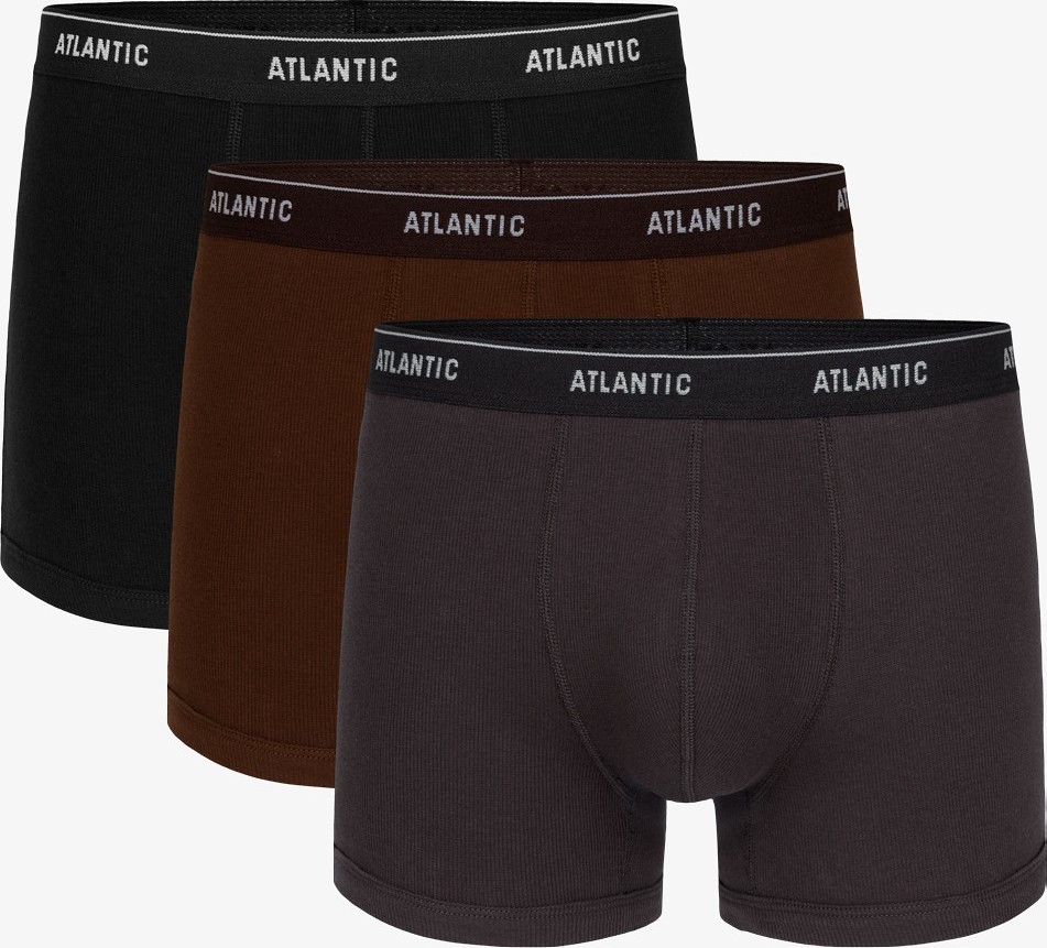 Sada 3 boxeriek Atlantic Top 3MH-179 A'3 S-2XL Veľkosť: 2XL, Barva: sivá/čierna/hnedá