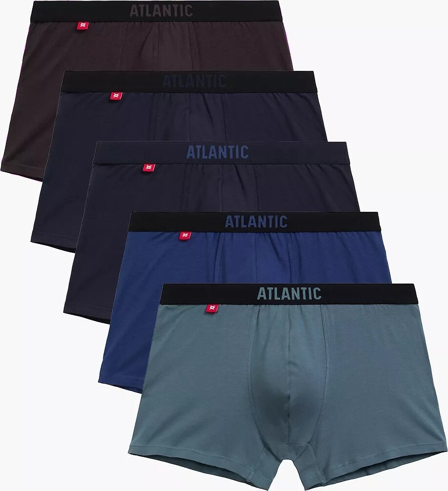 Sada 5 boxeriek Atlantic One 5SMH-004/24 A'5 M-2XL Veľkosť: 2XL, Barva: sivá/modrá/tmavomodrá