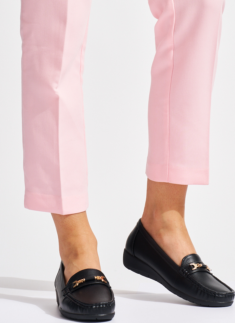 Čierne zdobené mokasíny RQ030B Veľkosť: 36