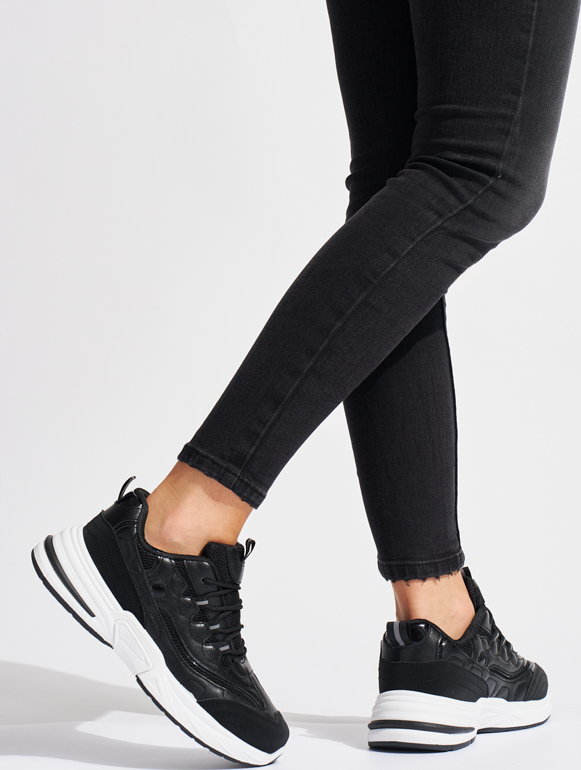 Čierne dámske topánky na hrubej podrážke LG911B Veľkosť: 36