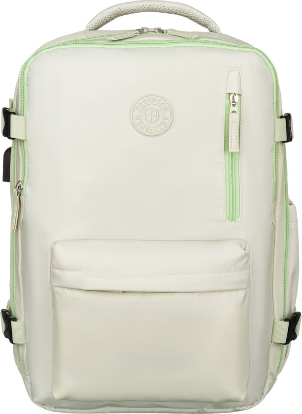 Peterson svetlozelený cestovný batoh s USB portom PTN 23129 Veľkosť: ONE SIZE