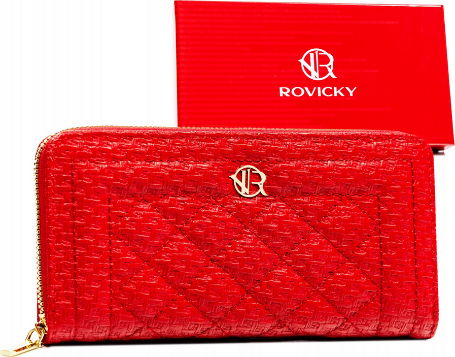 Rovicky červená veľká peňaženka s jemným vzorom V390 R-PRK-03-D2 Veľkosť: ONE SIZE