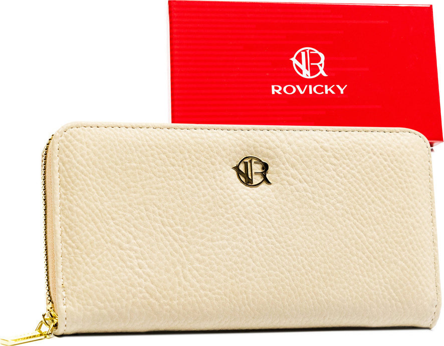 Rovicky béžová štýlová peňaženka na zips V362 R-PRK-01-F19 Veľkosť: ONE SIZE