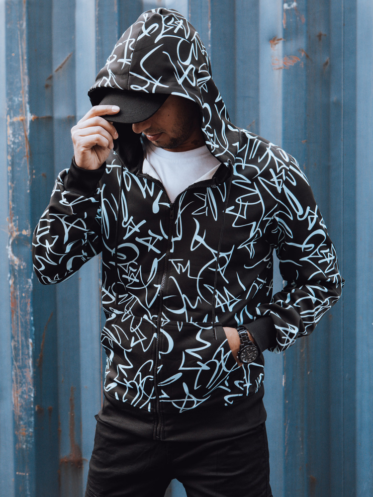 Čierna mikina s celoplošnou potlačou BX5810 Veľkosť: 2XL