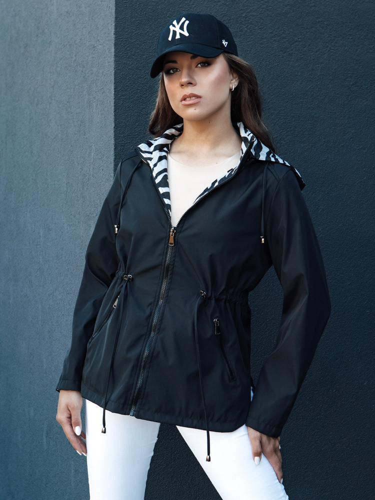 Čierno-biela zebrovaná obojstranná parka CORMIS TY4419 Veľkosť: 2XL