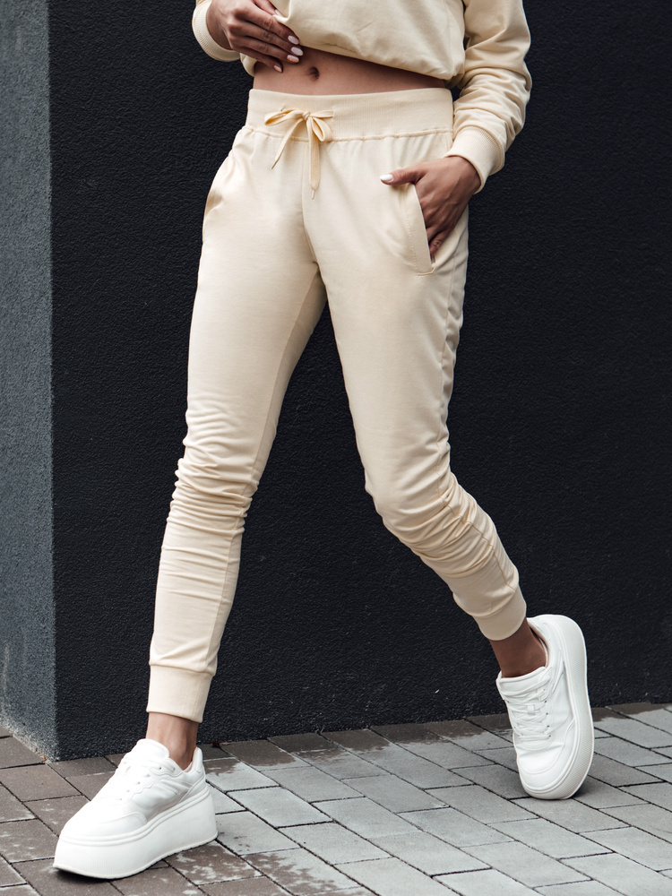 Smotanové dámske tepláky RELAX MODE UY2142 Veľkosť: S