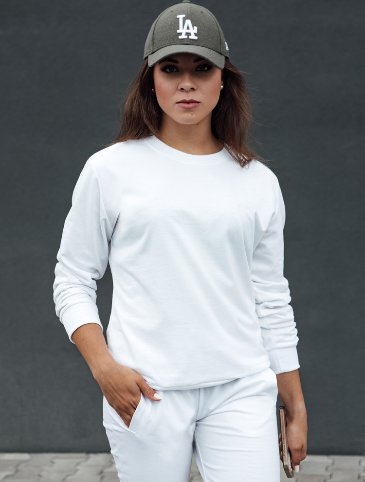 Biela dámska basic mikina GLAMFLAIR BY1316 Veľkosť: XL