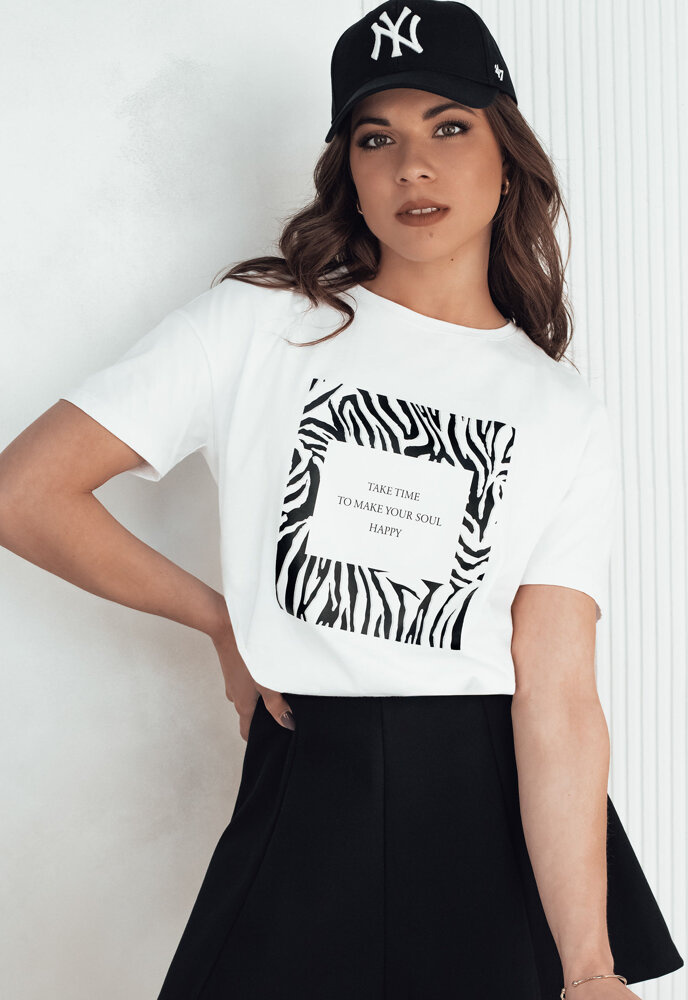 Biele tričko s potlačou TEBOHON RY2499 Veľkosť: S