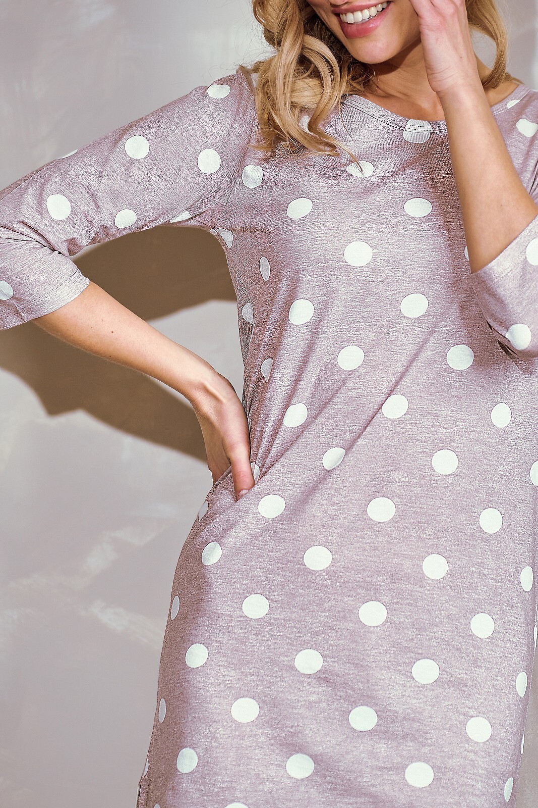 Fialová košeľa s bodkami a dlhým rukávom Taro Dolly 3213 3/4 S-XL Z24/25 Veľkosť: S