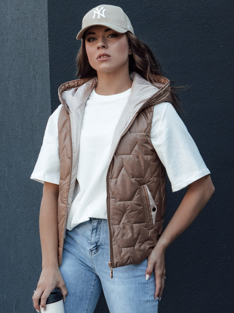 Tmavozlatá prešívaná vesta NICOLAS TY4464 Veľkosť: S