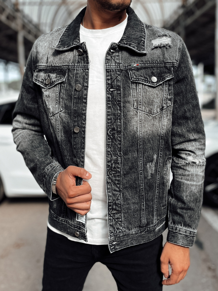 Čierna pánska džínsová bunda TX4722 Veľkosť: S