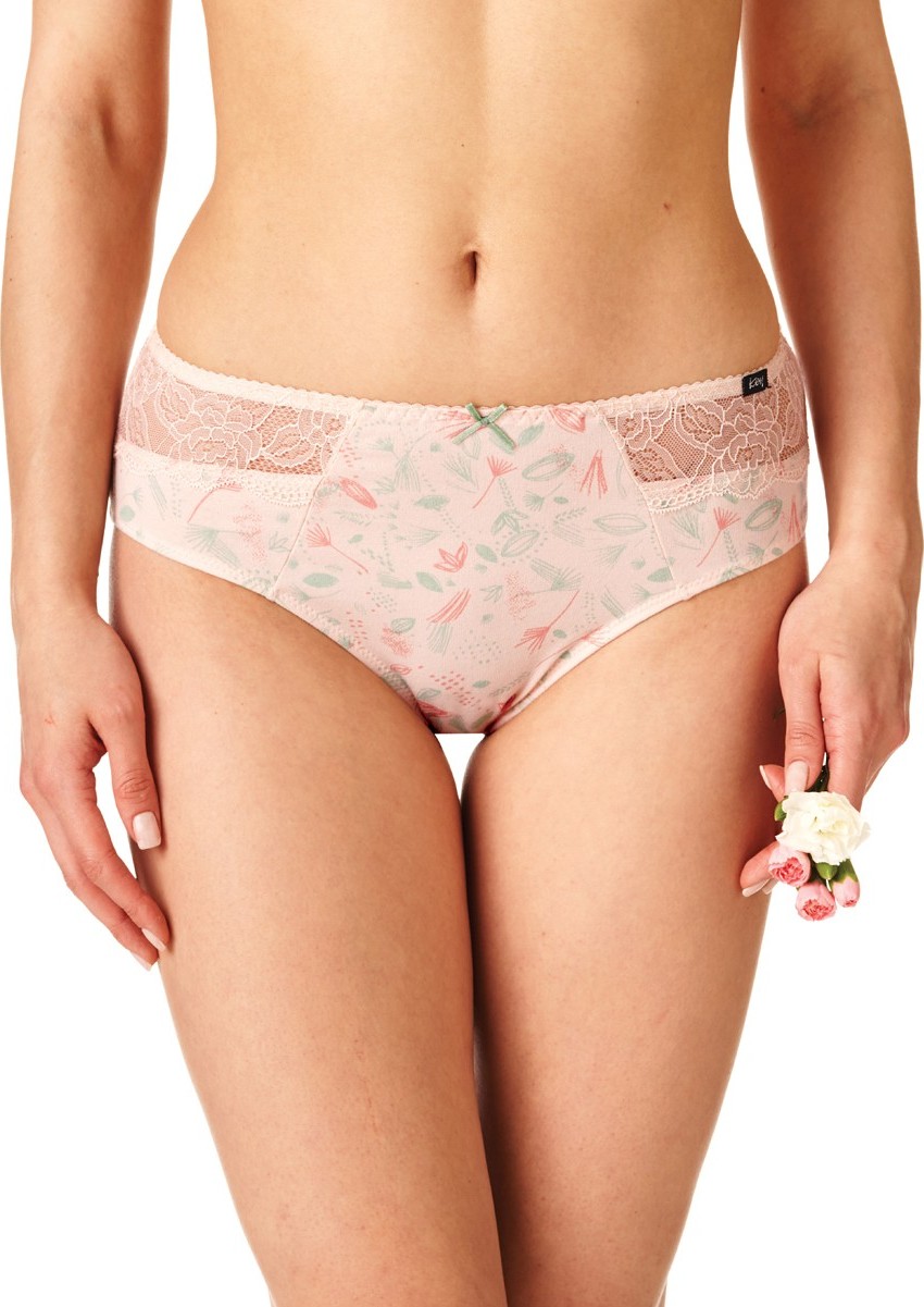 Sada 2 broskyňových nohavičiek s čipkou Key Isobelle LPC 630 B22 A'2 S-2XL Veľkosť: 2XL, Barva: marhuľová