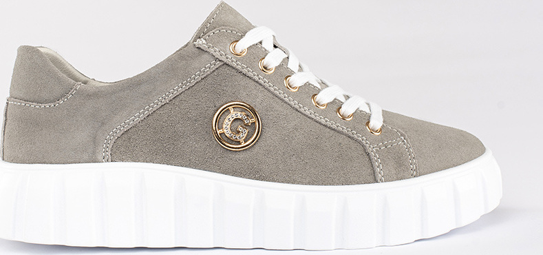 Sivé poltopánky na platforme zo semišovej kože GD-XF-71G Veľkosť: 36