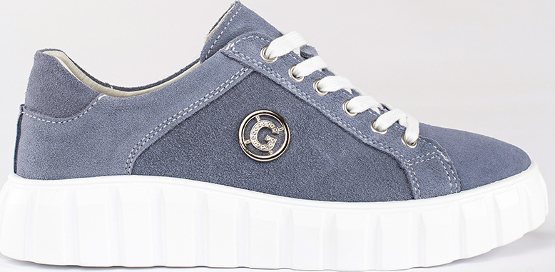 Modré poltopánky na platforme zo semišovej kože GD-XF-71BL Veľkosť: 36