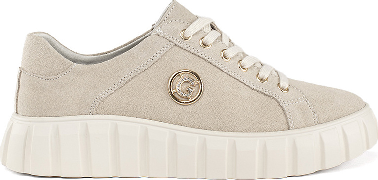 Svetlobéžové poltopánky na platforme zo semišovej kože GD-XF-71BE Veľkosť: 36