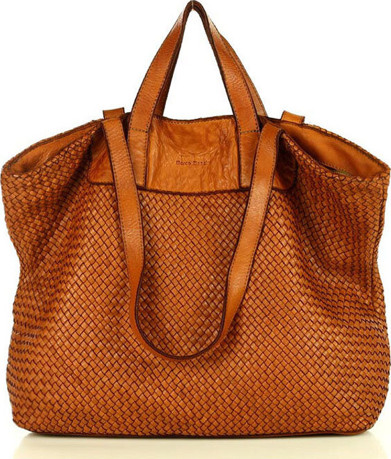 MARCO MAZZINI Karamelová pletená shopper bag (v186a) Veľkosť: ONE SIZE