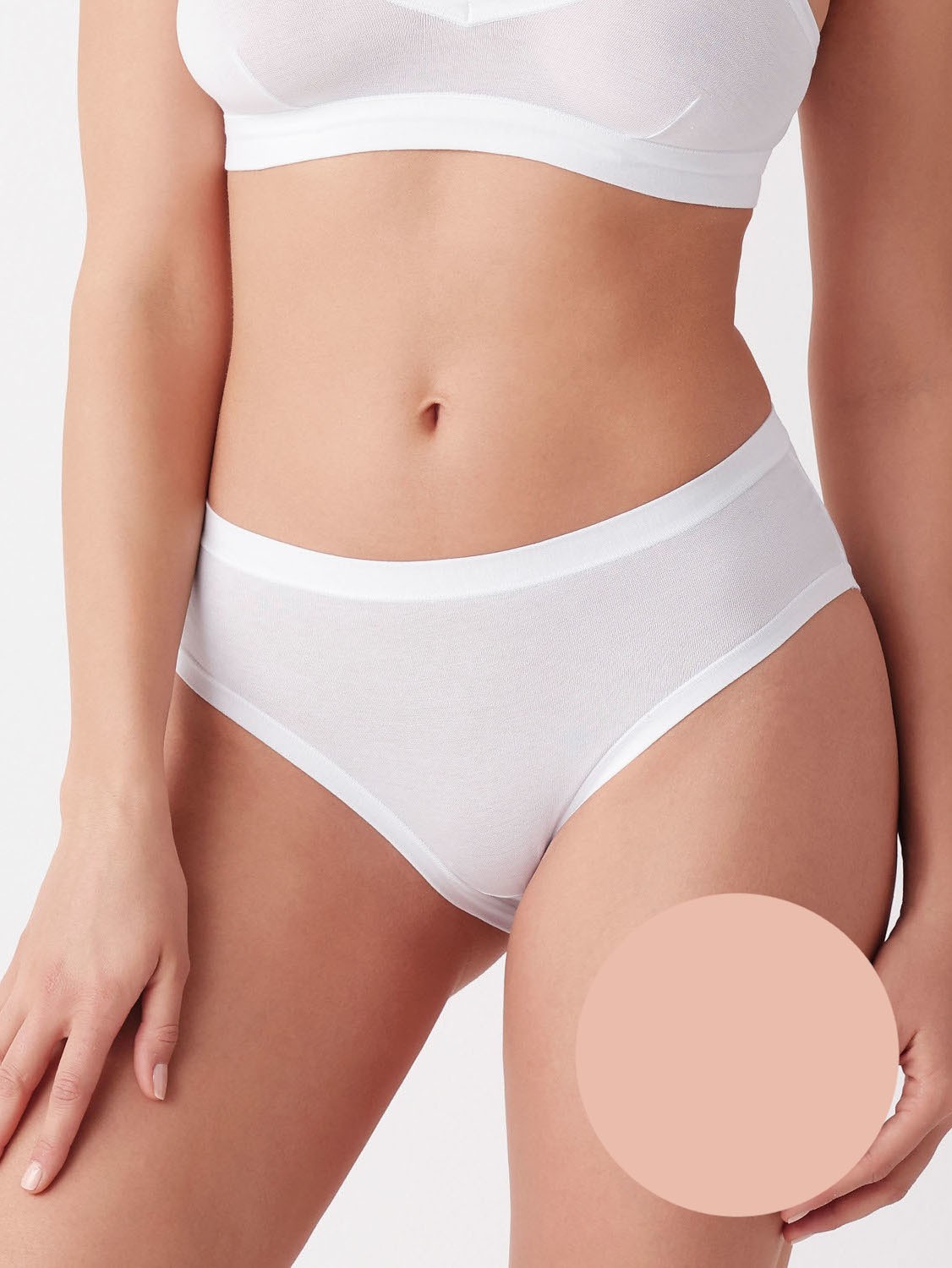 Sada 2 basic nohavičiek Cotonella Midi 3363 Midi A&#39;2 S-2XL Veľkosť: 2XL, Barva: Béžová
