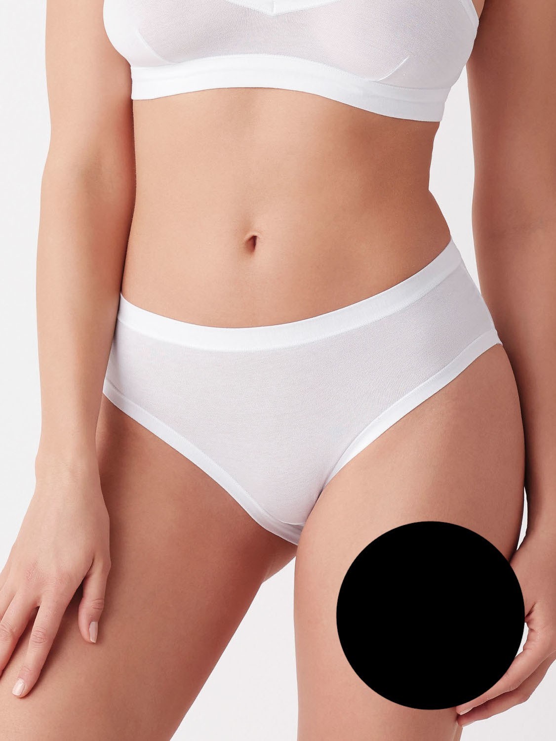 Sada 2 basic nohavičiek Cotonella Midi 3363 Midi A&#39;2 S-2XL Veľkosť: M, Barva: čierna