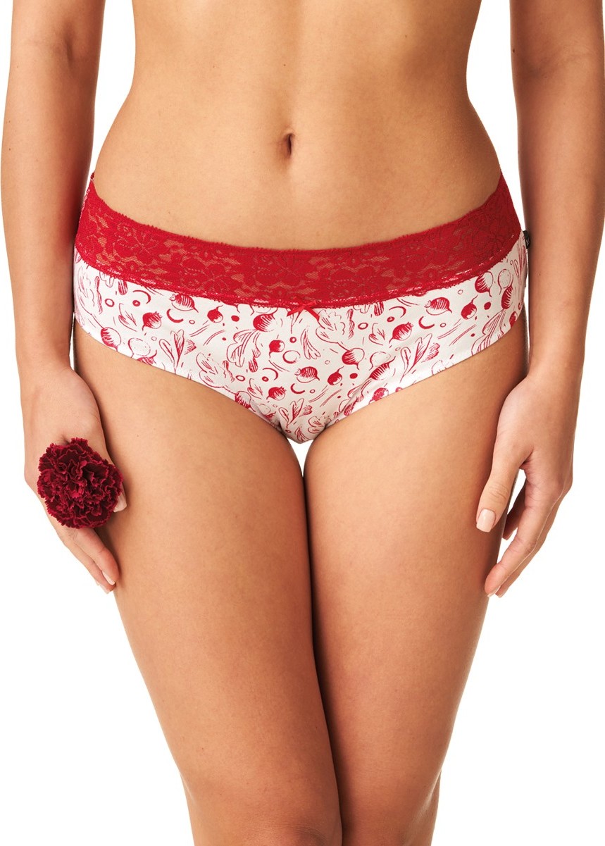 Bielo-červená sada 2 nohavičiek Key Liliana LPC 797 A24 A'2 S-2XL Veľkosť: XL