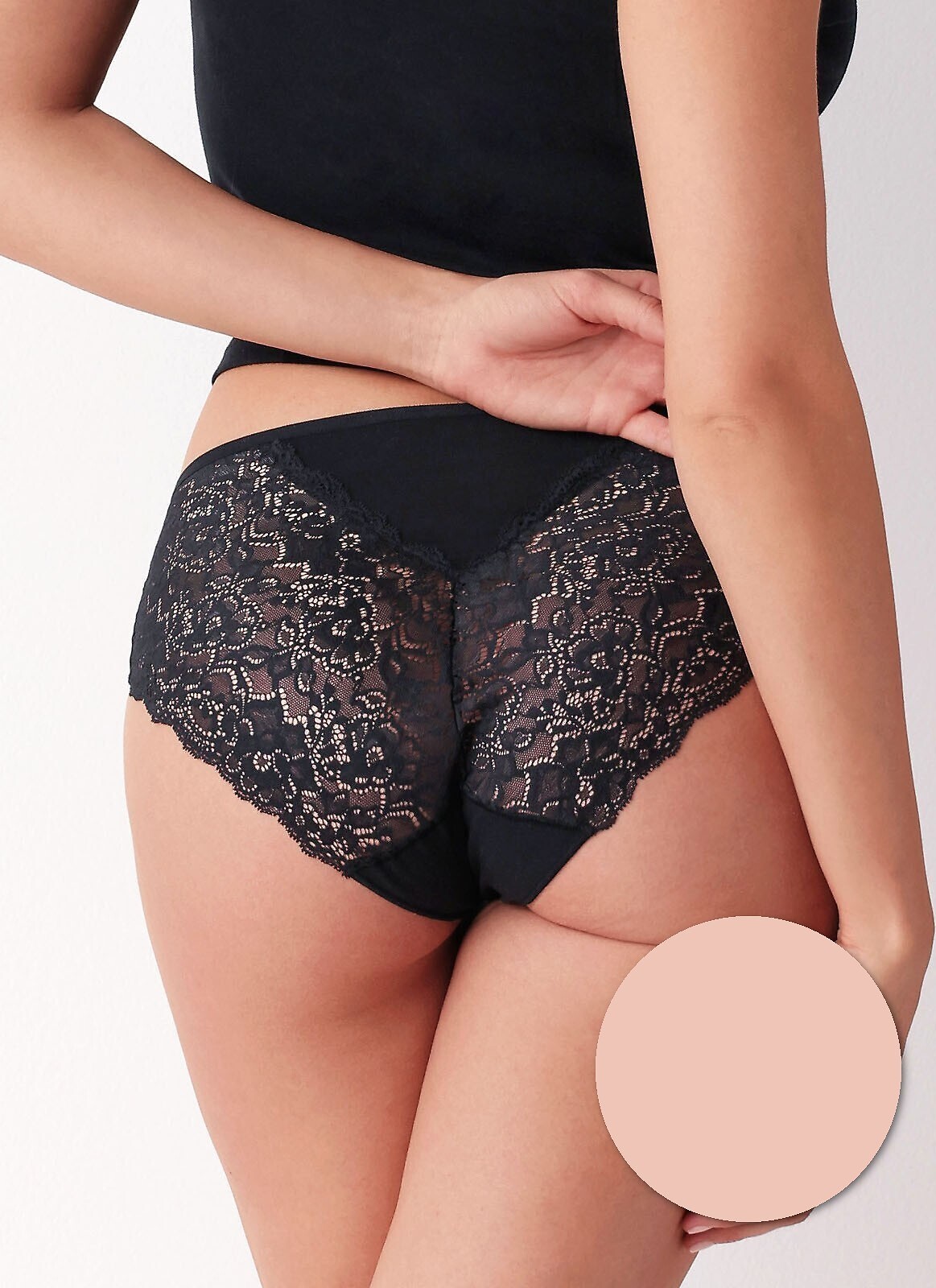 Sada 2 nohavičiek s čipkovou zadnou časťou Cotonella Midi GD 288 Midi A'2 S-2XL Veľkosť: 2XL, Barva: Béžová