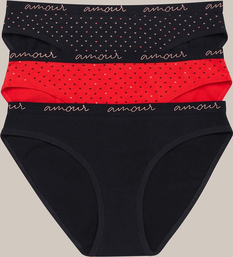 Čierno-červená sada 3 nohavičiek Henderson Amour 36508-K068 MI-MI A'3 Veľkosť: L