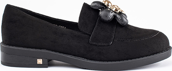 Čierne dámske semišové mokasíny s medvedíkom GD-XR-389A-B Veľkosť: 36