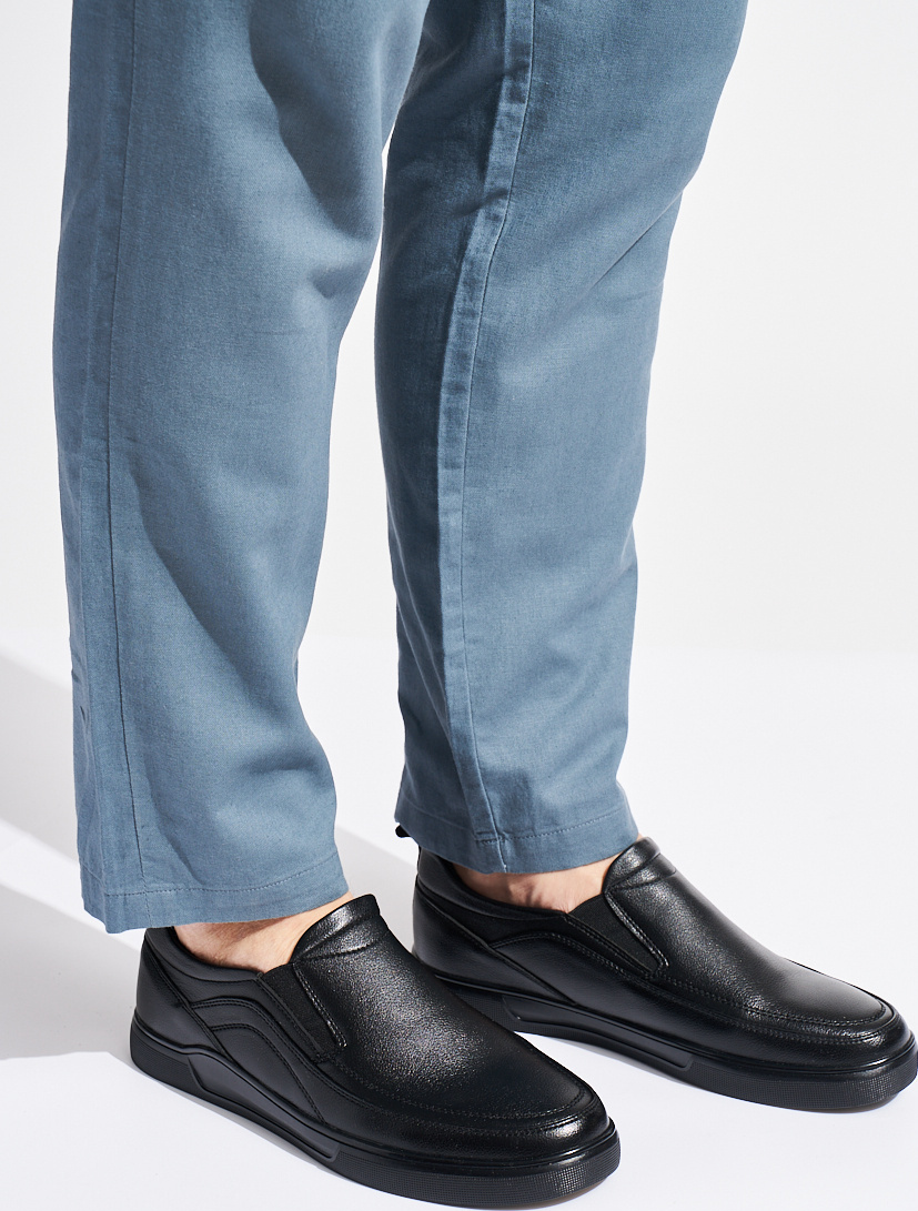 Čierne pánske mokasíny z ekologickej kože S53002B-M Veľkosť: 40