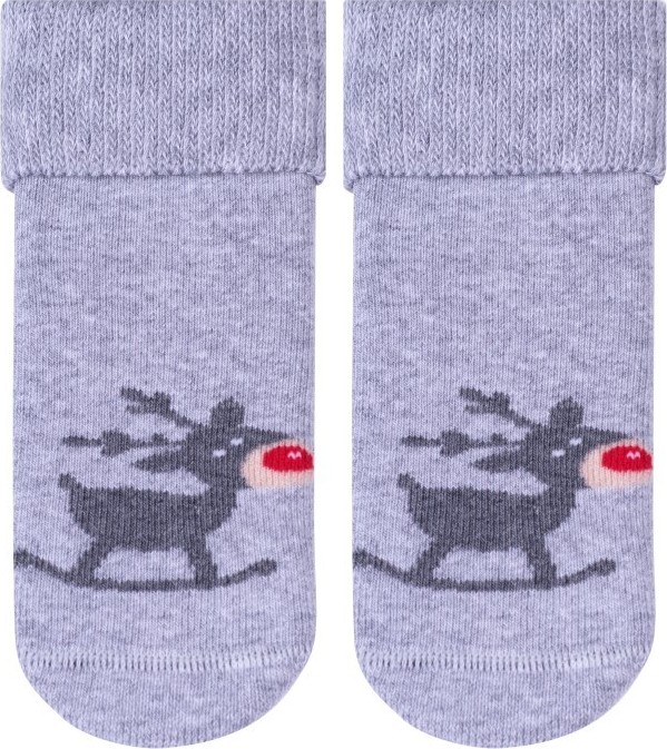 Svetlosivé vianočné ponožky pre bábätká Art.156 OG002, GREY Veľkosť: 11-13 měsíců