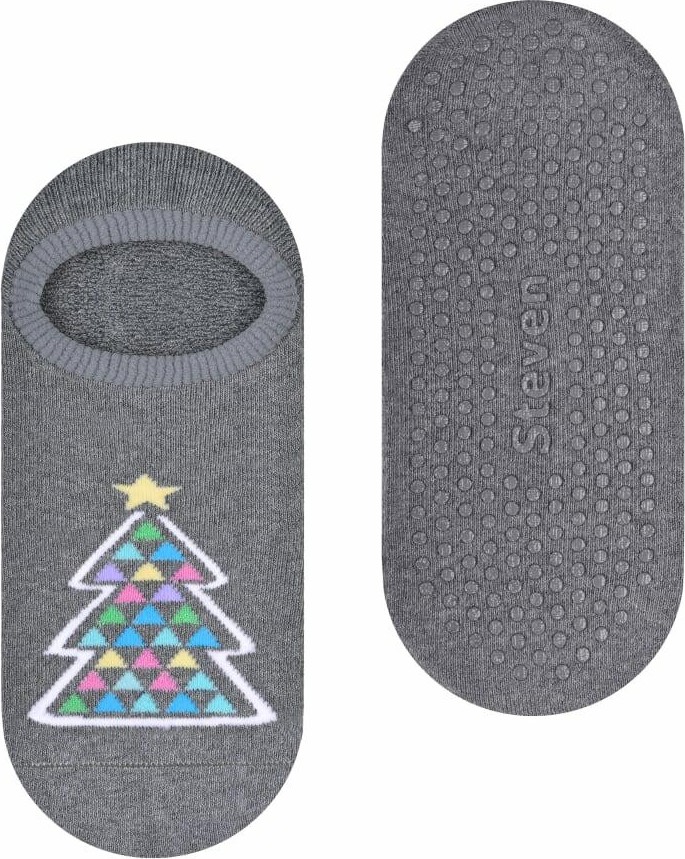 Šedé detské nízke ponožky so stromčekom Art.134 Art.134 XG032, GRAY Veľkosť: 32/34
