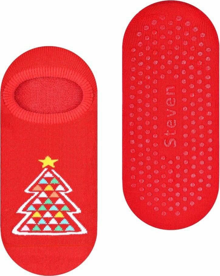 Červené detské nízke ponožky so stromčekom Art.134 Art.134 XG030, RED Veľkosť: 32/34