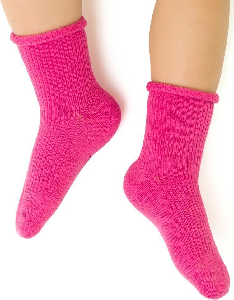 Tmavoružové nekompresné detské merino ponožky Art.130 MD019, PINK MELANGE - PRESSURE FREE Veľkosť: 20/22