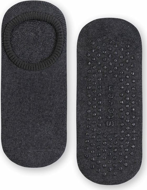 Tmavosivé protišmykové nízke ponožky pre deti Art.134 XG012, GRAPHITE MELANGE ABS Veľkosť: 26/28