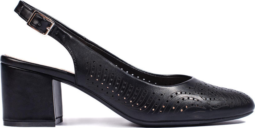 Čierne lodičky na stĺpikovom podpätku SK-170B Veľkosť: 36