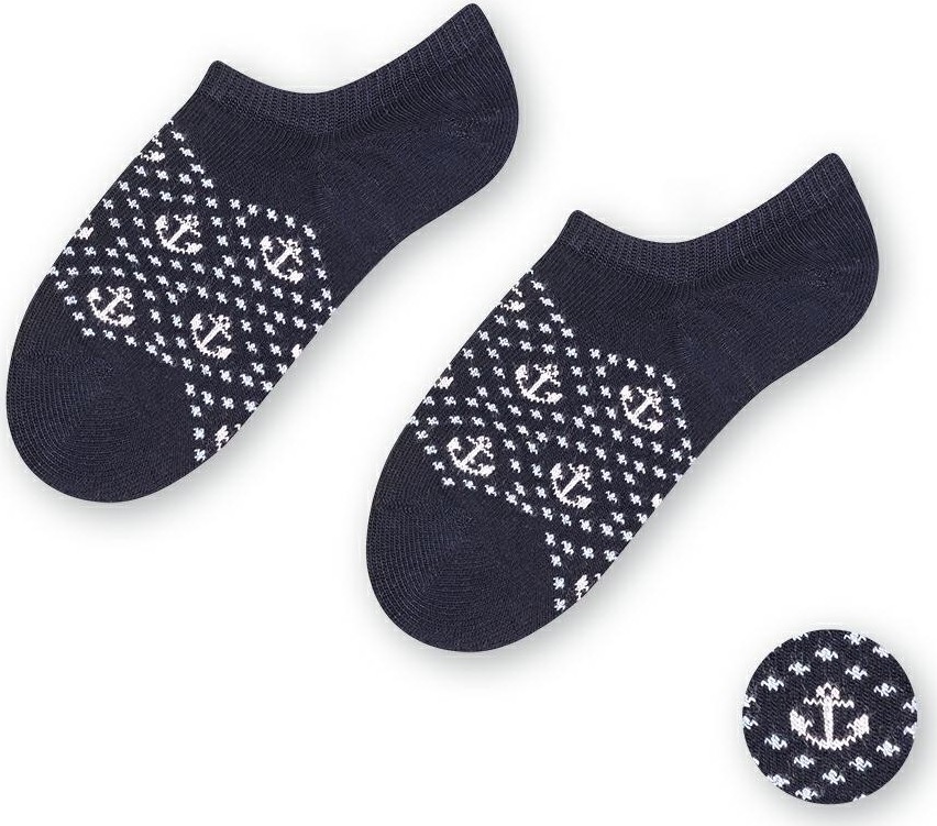 Tmavomodré detské ponožky s kotvičkami Art.152 JW052, NAVY BLUE Veľkosť: 20/22