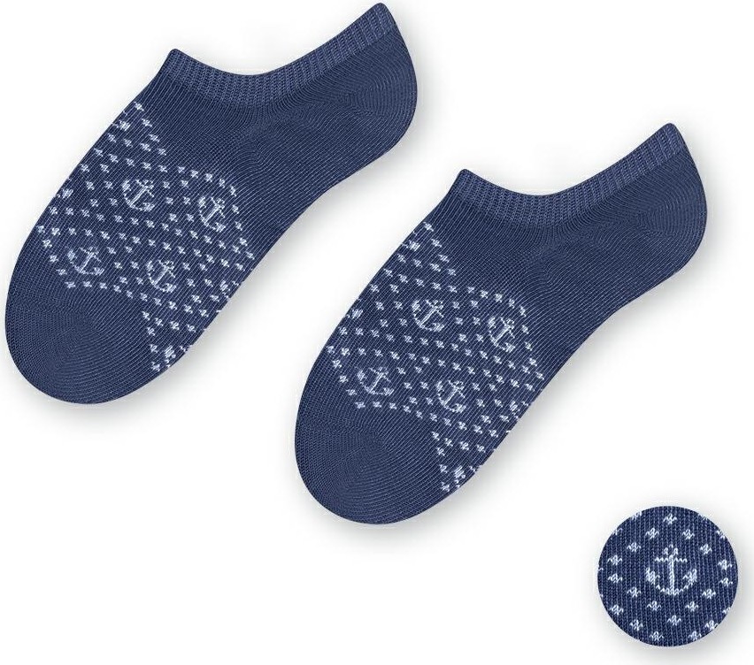 Tmavomodré detské bambusové ponožky s kotvičkami Art.152 JW051, DENIM Veľkosť: 23/25