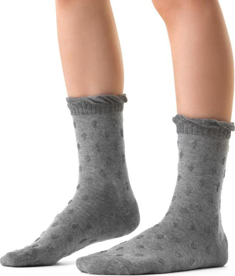 Sivé dievčenské ponožky z jemnej bavlny Art. 014 DN460, GRAY MELANGE 3D Veľkosť: 26/28