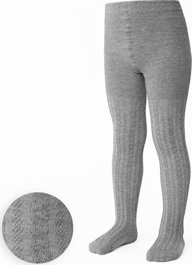 Sivé dievčenské pančuchy s pleteným vzorom Art. 071 FN371, GRAY MELANGE Veľkosť: 116/122