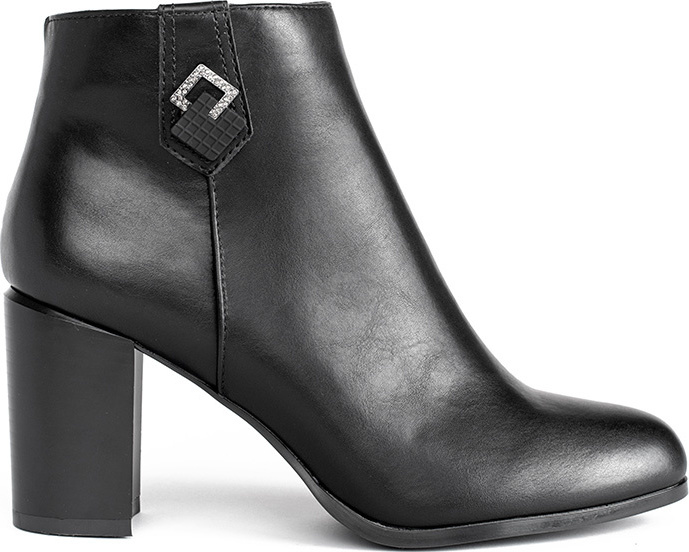 Čierne elegantné členkové topánky na stĺpikovom podpätku Sergio Leone BT351B Veľkosť: 40