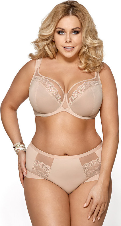 Mäkká čipková podprsenka Gorsenia Luisse K 441 Luisse Veľkosť: 105D, Barva: Béžová