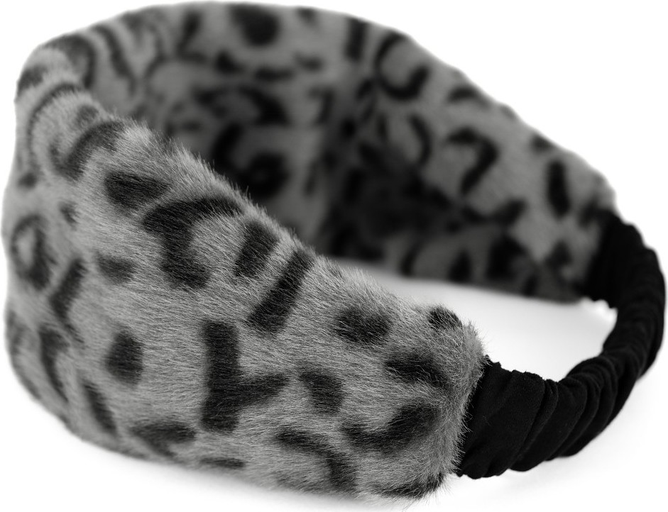 Čelenka s leopardím vzorom Fuzzy Leopard Art Of Polo 23472 Fuzzy Leopard Veľkosť: ONE SIZE, Barva: sivá